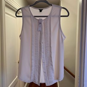 NWT Ann Taylor sleeveless white blouse